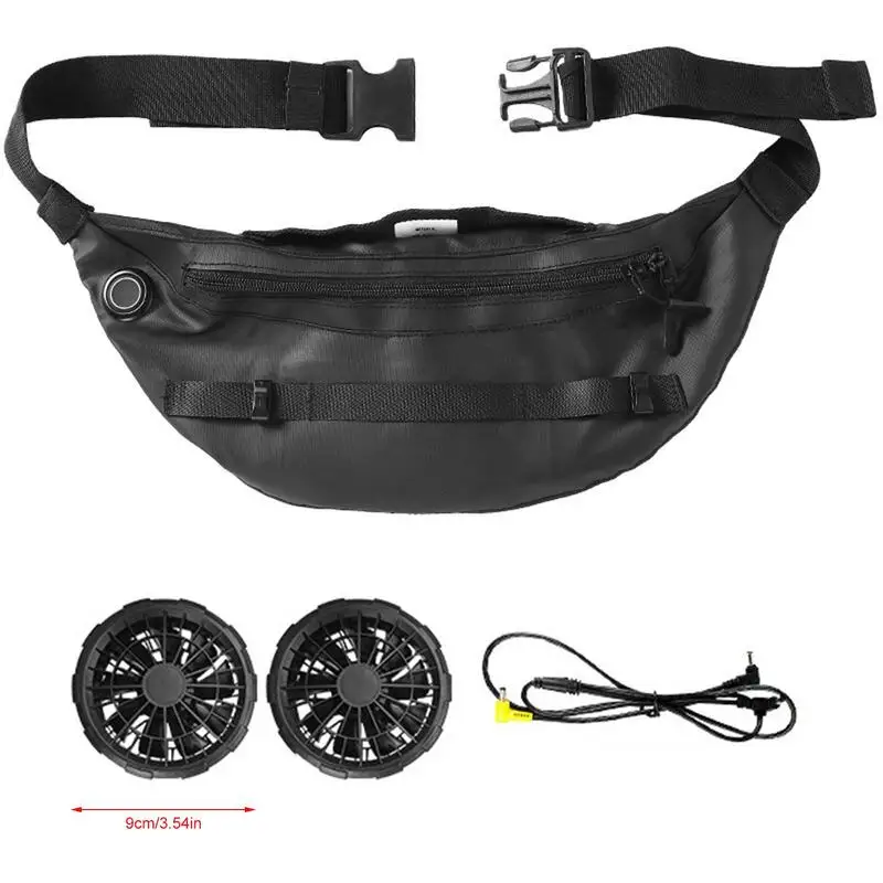 Waterproof Fanny Pack With Fans Chest Belt Waist Bag Male Female Fanny Pack Pouch Adjustable Waist Pack Portable Running Bumbag