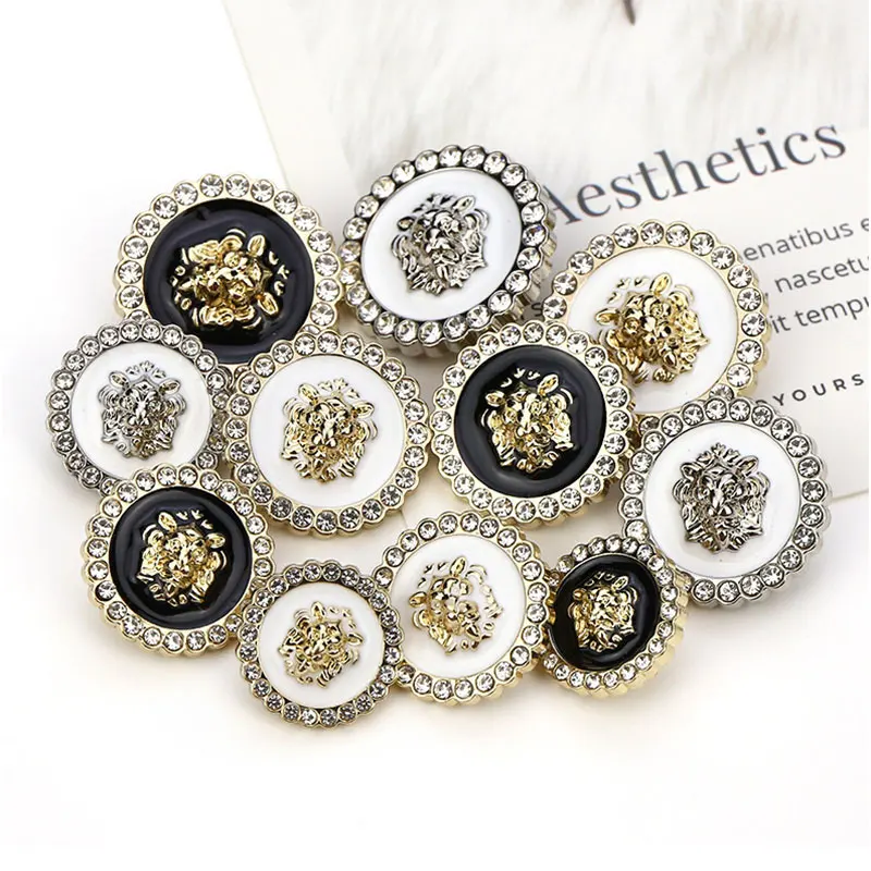 

6pcs 18/23/25mm Rhinestone Metal Buttons for Clothing Women Shir DIY Handmade Sewing Button Coat Fashion Decoration Accessories