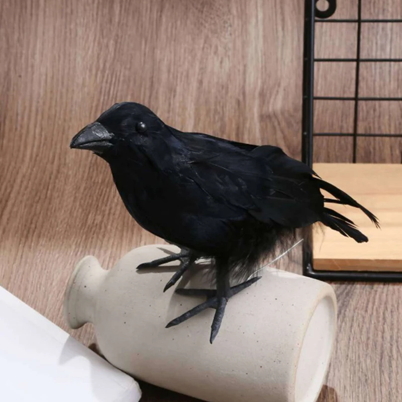 

Искусственная черная ворона, ворона, птица, фотоэлемент управления, репеллент, украшение для сада, наружный Декор