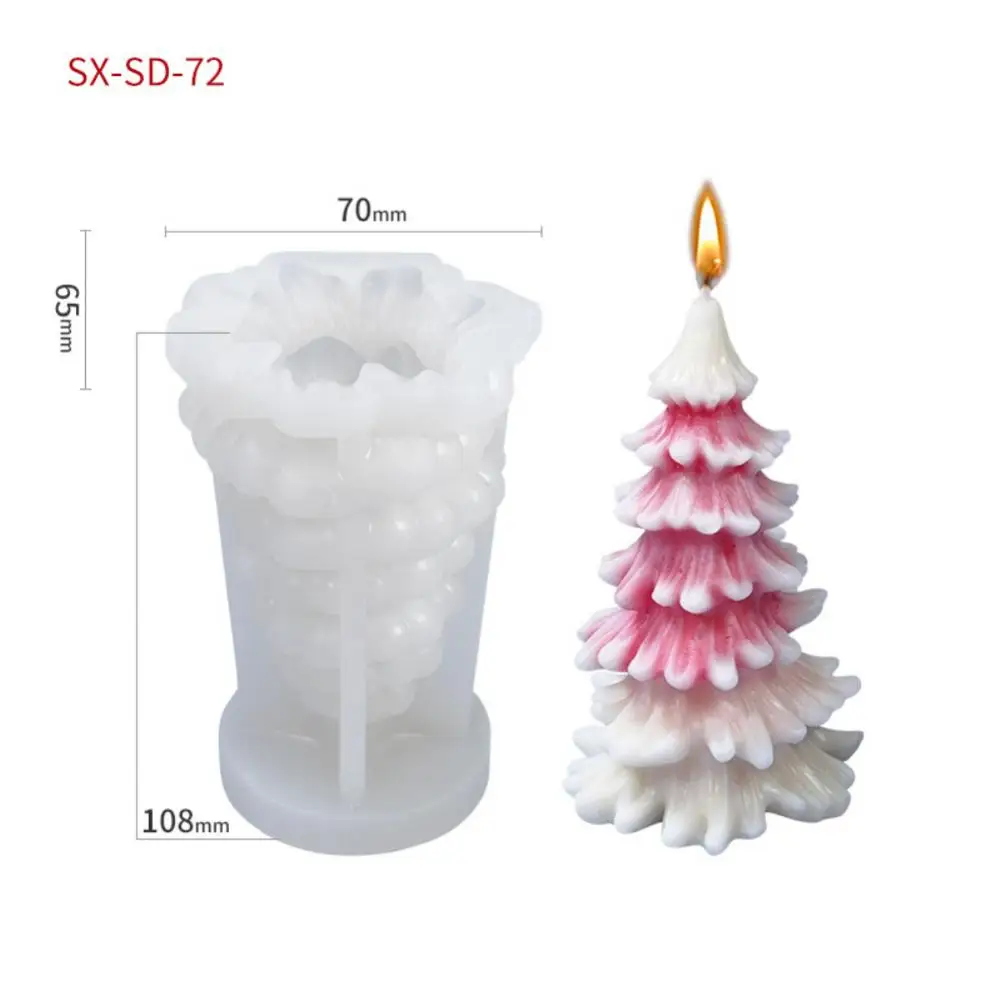 

2021 christmas Silicone candle Molds DIY Aromatherapy Wax Mould Christmas tree Cake Mold Resin Soap Mold plaster Making Supplies