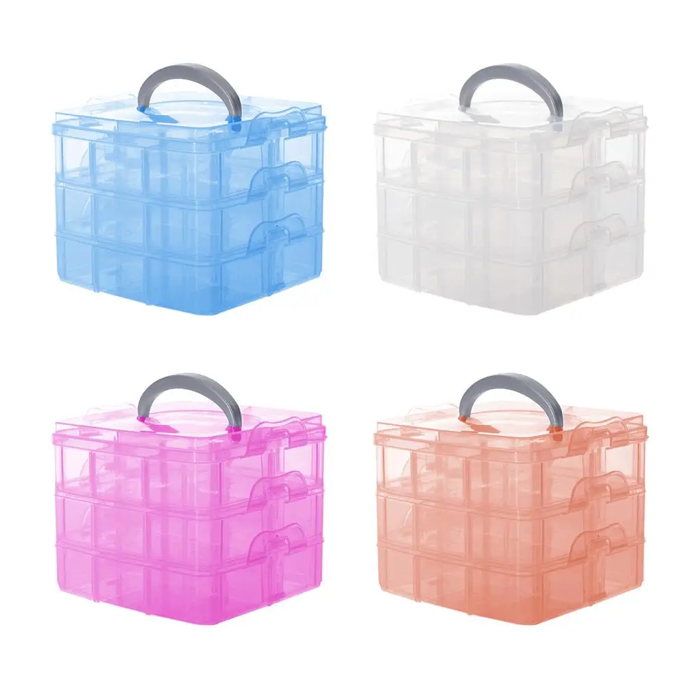 

3 Layers Detachable DIY Plastic Storage Box Desktop Transparent Jewelry Organizer Holder Cabinet Small Objects Storage Container