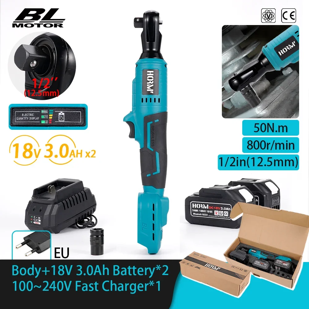 

Электрический гайковерт KingHui 50 Н.М синего цвета для аккумуляторов Makita