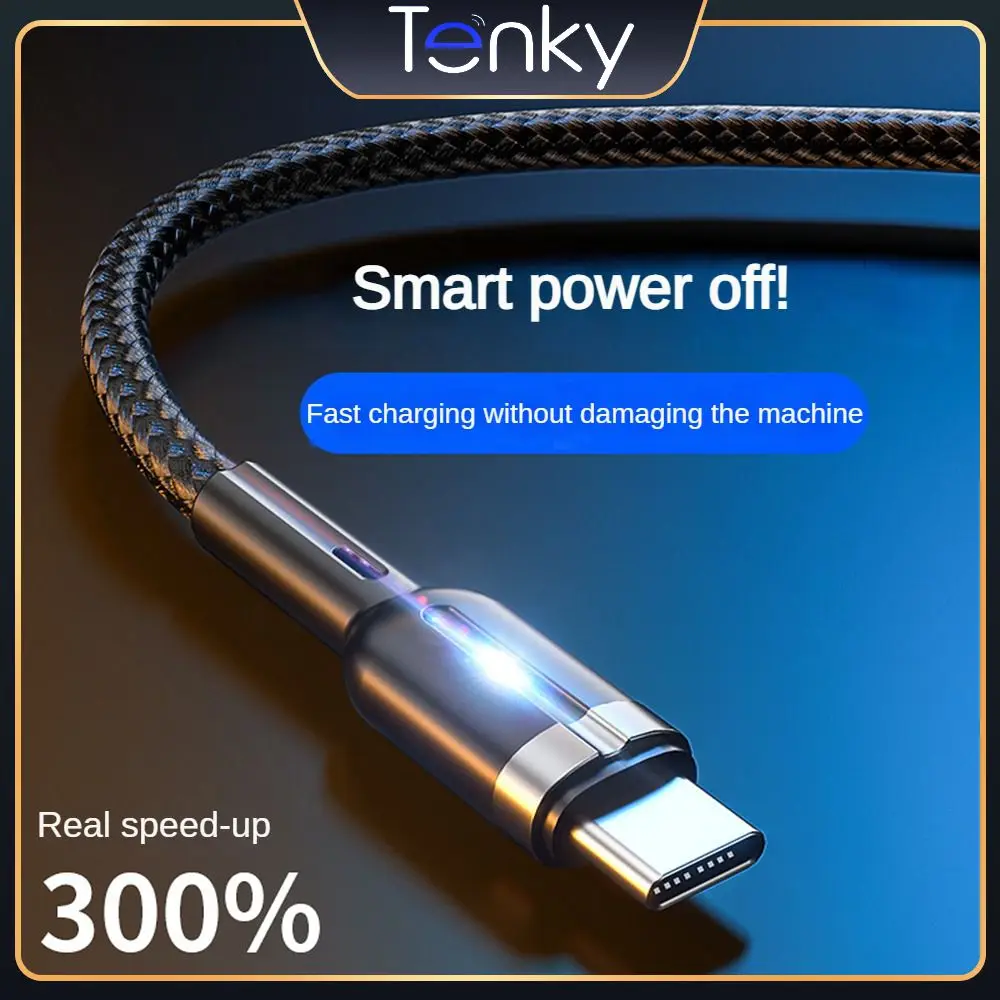 

Intelligent Power Off Cable Braided Rope Micro Usb Cable Fast Charging Usb Type C With Breathing Light Usb Magnetic