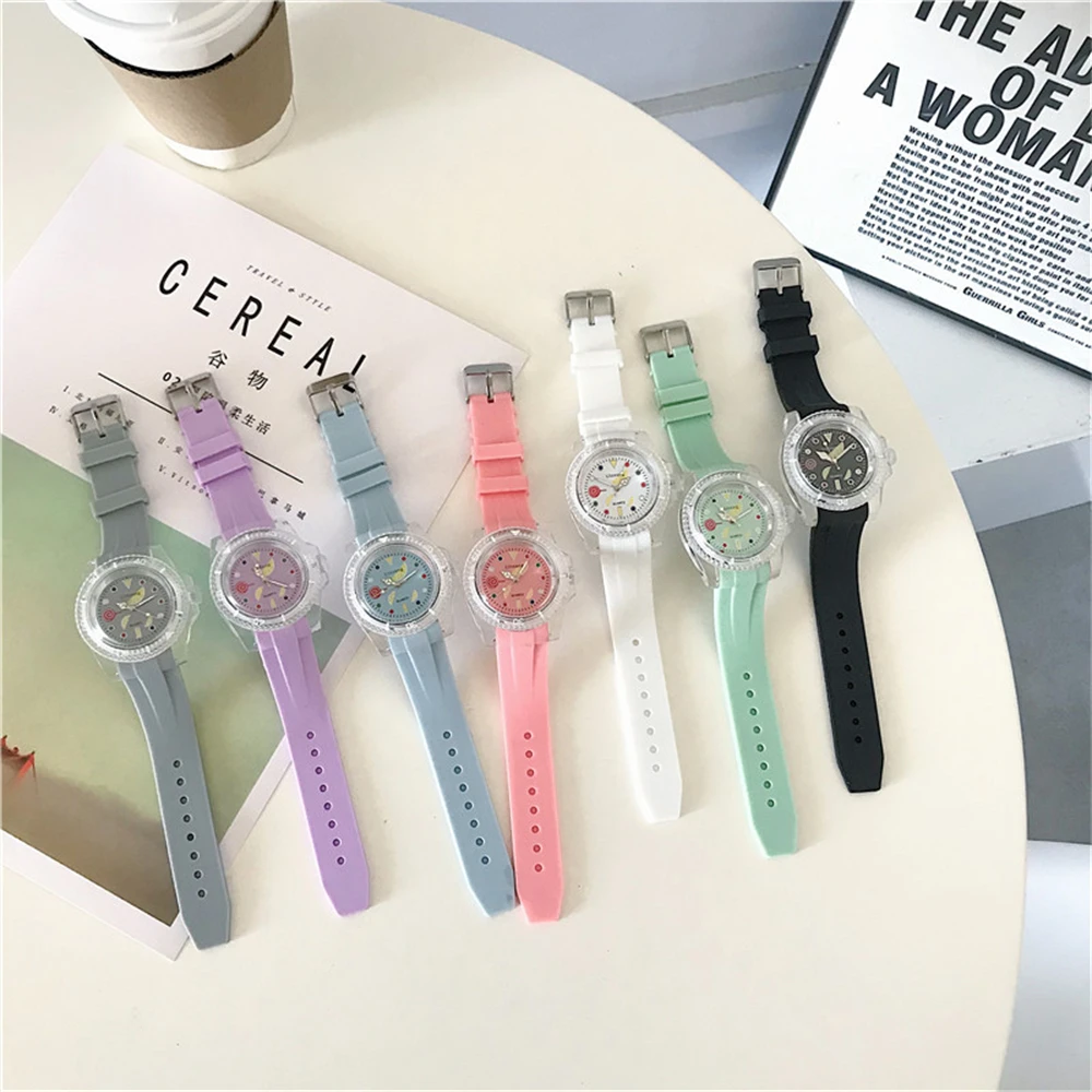 

2022 Women's Fashion Lovely Candy Color Girls Watches Sport Silicone Watch Gifts For Women Ladies Quartz WristWatch montre femme