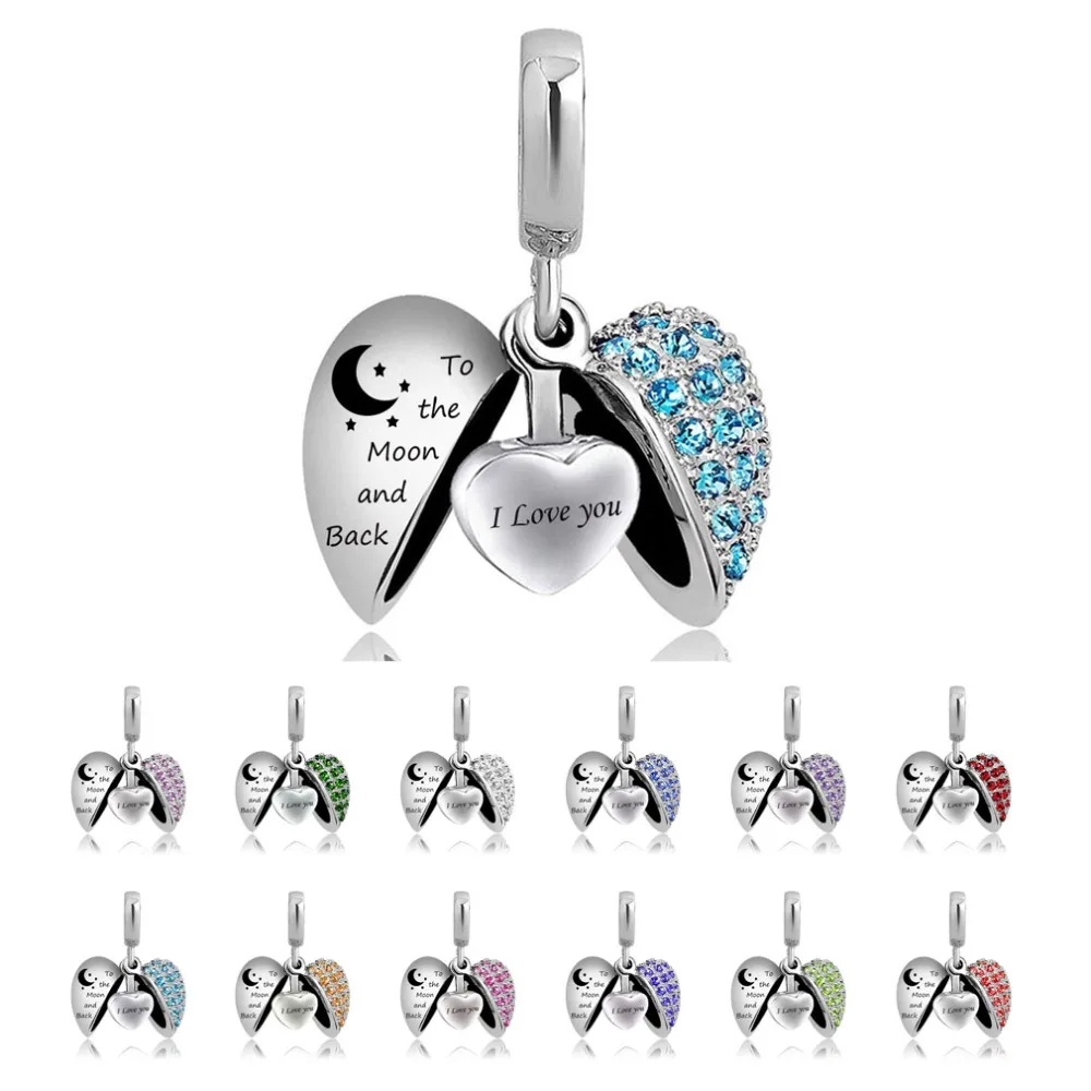 

Pendant Stainless Steel Angel Wing Cremation Jewelry I Love You to The Moon and Back Locket Urn Ashes Necklace Keepsake Memorial