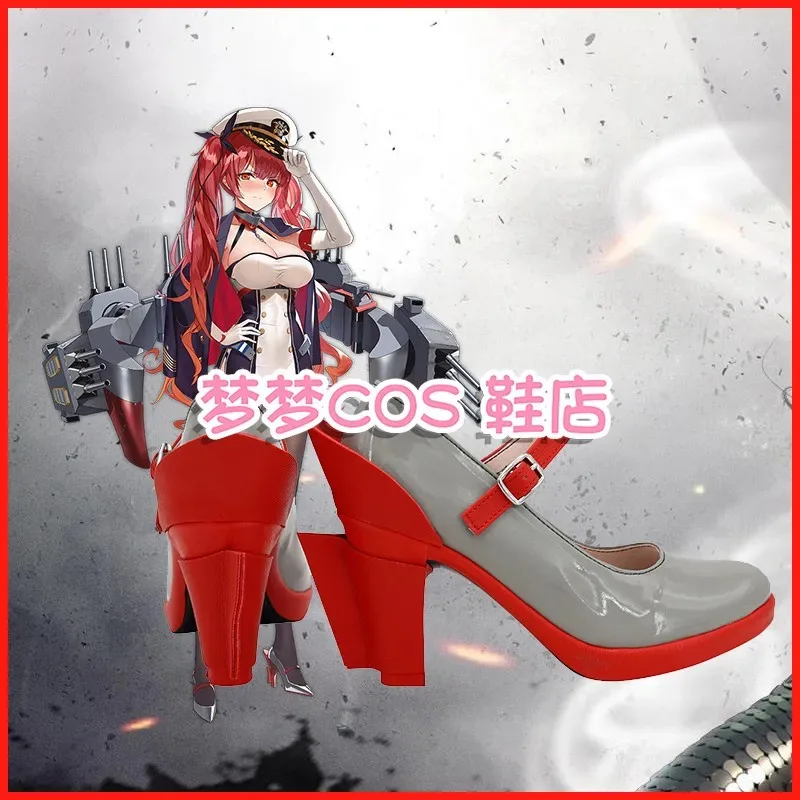 Фото Azur Lane USS Honolulu Обувь для косплея Сапоги на высоком каблуке на заказ Любой размер для унисекс №4