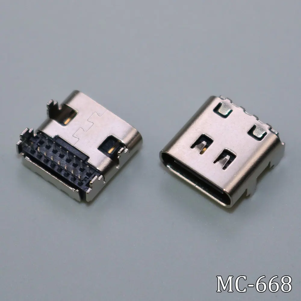 

2PCS Type-C 16p Full Plug Double Row Pin Board High Speed Data Adapter USB Female Connector for JBL Charge 4