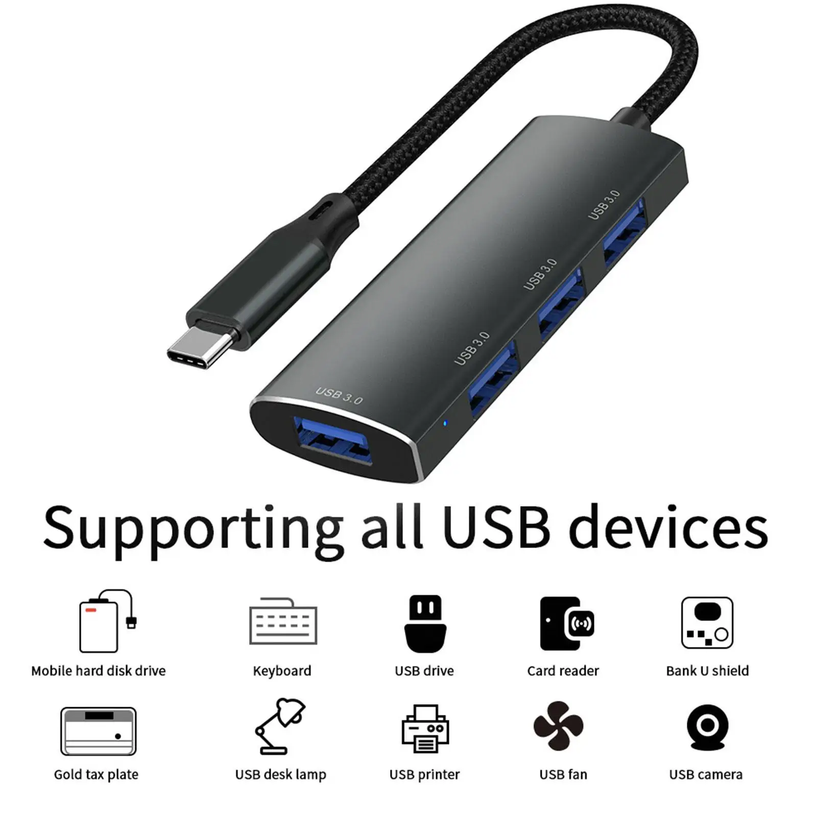 

USB HUB 3 0 4 Ports USB 3.0 Adapter 5Gbps High Speed Multi USB C Splitter For Lenovo Macbook Pro PC Accessories Tipo C