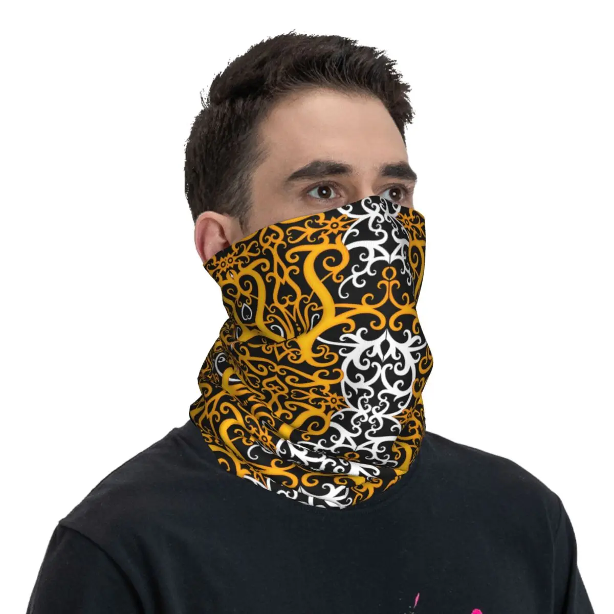 Повязка на голову Dayak с этническим узором обогреватель шеи мужской шарф-труба для