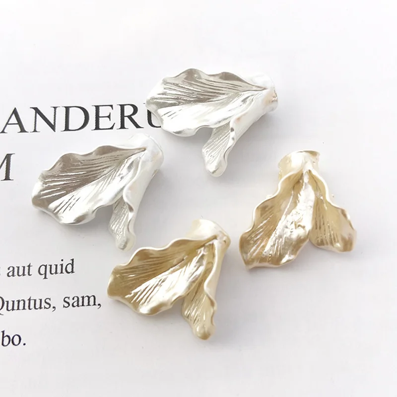 

10Pcs/lot Imitation Pearl Leaf Resin Cabochon Decoration Crafts DIY Handmade Embellishments for Scrapbooking Hair Accessories