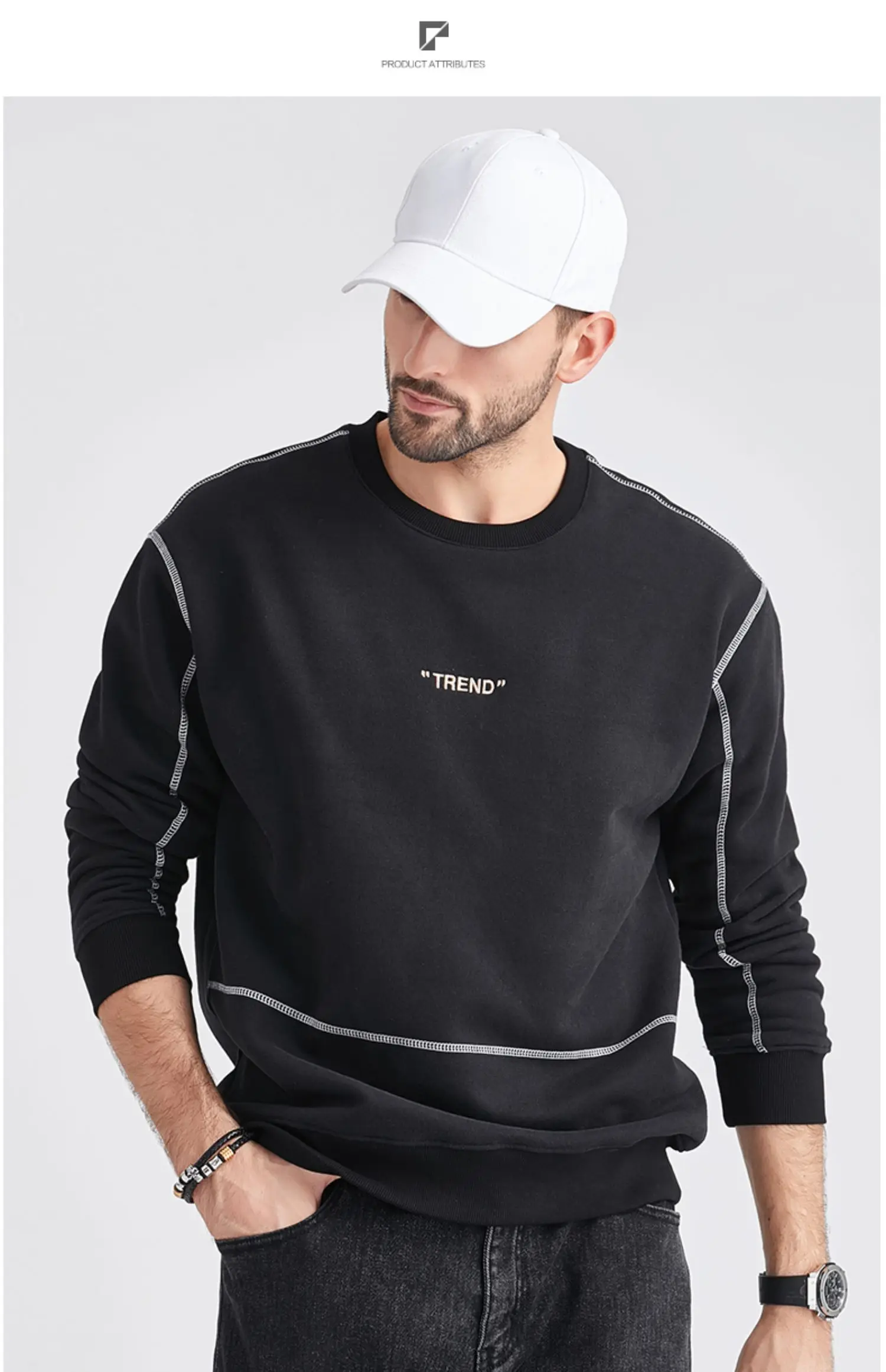 

2233 2022 Autumn new trendy round collar collapse colored embroidery and velvet thick sweatshirts
