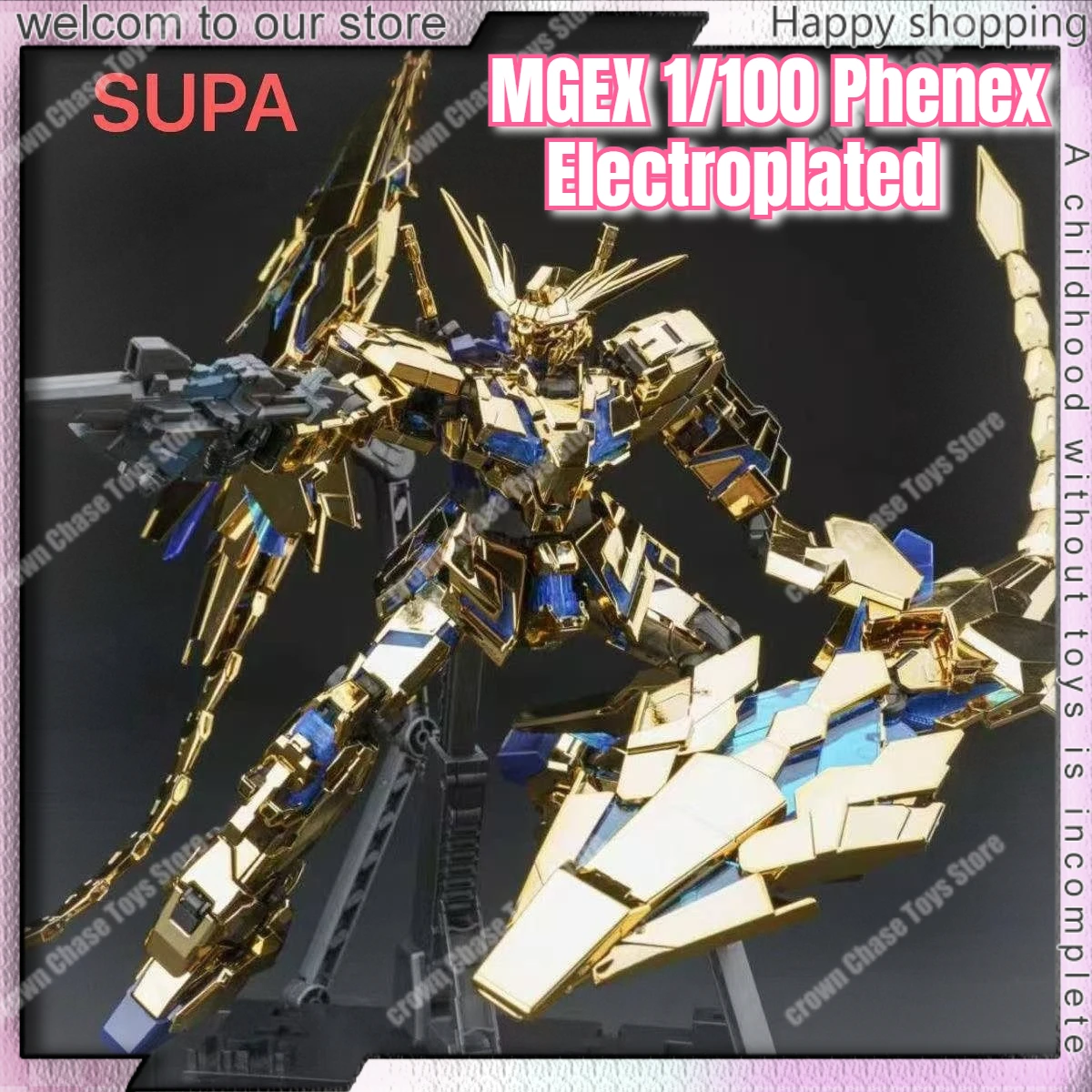 Фото SUPA MGEX 1/100 RX-0 Unicorn 03 Phenex, электролитически покрытая сборная модель, одиночная версия, коллекционная игрушка-меха, подарок, украшение для стола №1