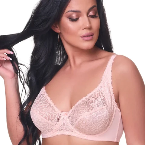 Bras For Women Lace Bra Large Transparent Brassiere BH Tops Femme Underwear Sexy Lingerie 34-42 C D DD E F Cup