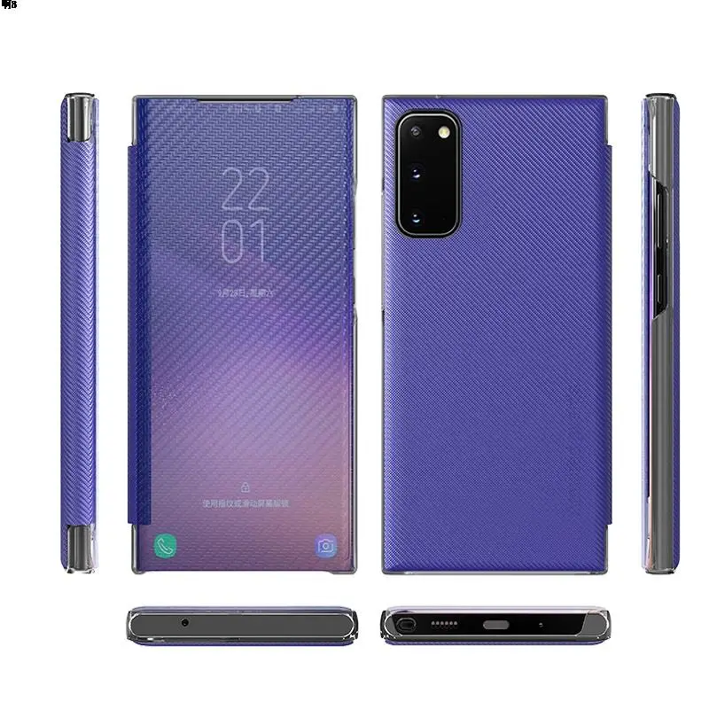 Роскошный чехол-книжка из углеродного волокна с окошком для Huawei Honor 20 30 P30 Pro Lite Y9S