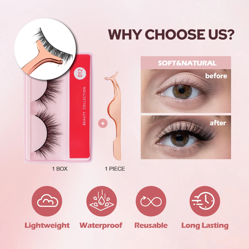 Etvite 3d Искусственные Соболь Накладные Ресницы 20 Пар Пушистых Мягких Натуральных