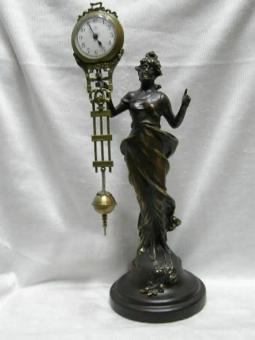 

Wonderful attractive Copper Statue Belle Swing Machine Clock