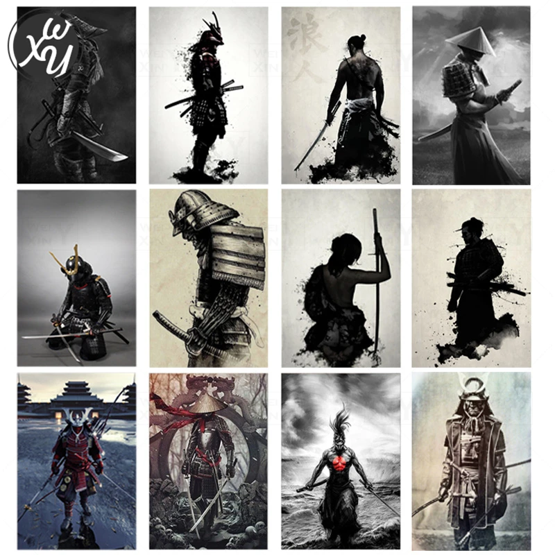 

WEIWEI Алмазная вышивка японский самурай 5D алмазная живопись «сделай сам» полная квадратная круглая Стразы картина рукоделие домашний декор