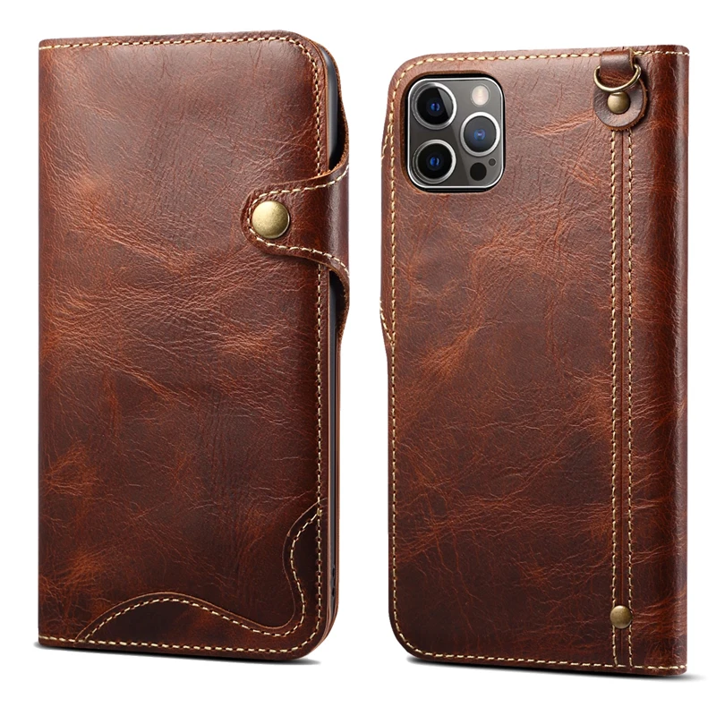 

First Layer Leather Phone Flip Leather Cover Case For iPhone XS XR X Max