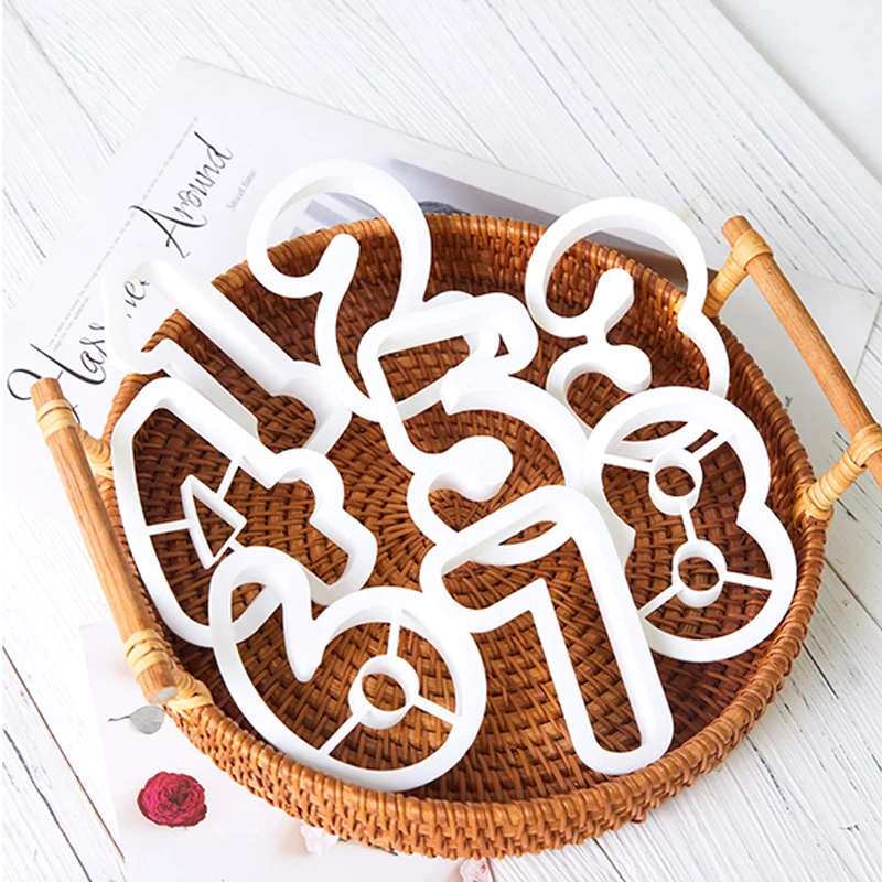 

Cartoon Digital Shaped Cookie Cutter Sets 3D Alphabet Letter Numbers Pastry Decoration Hand Press Mold Cookie Stamp Baking Tools
