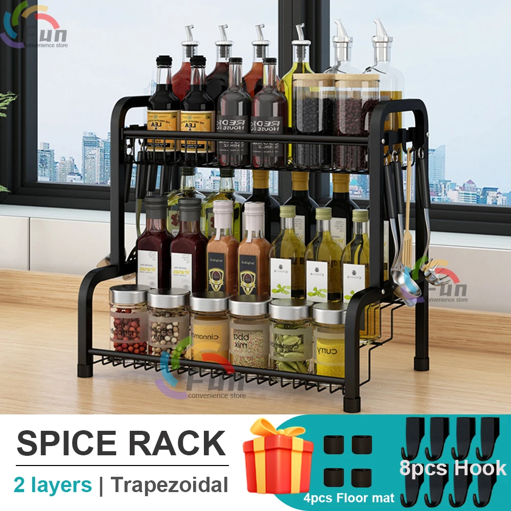 

2-х слойная быстрая посуда для специй, кухонный органайзер для специй, настенный органайзер, подставка для слива, стойка для хранения припра...