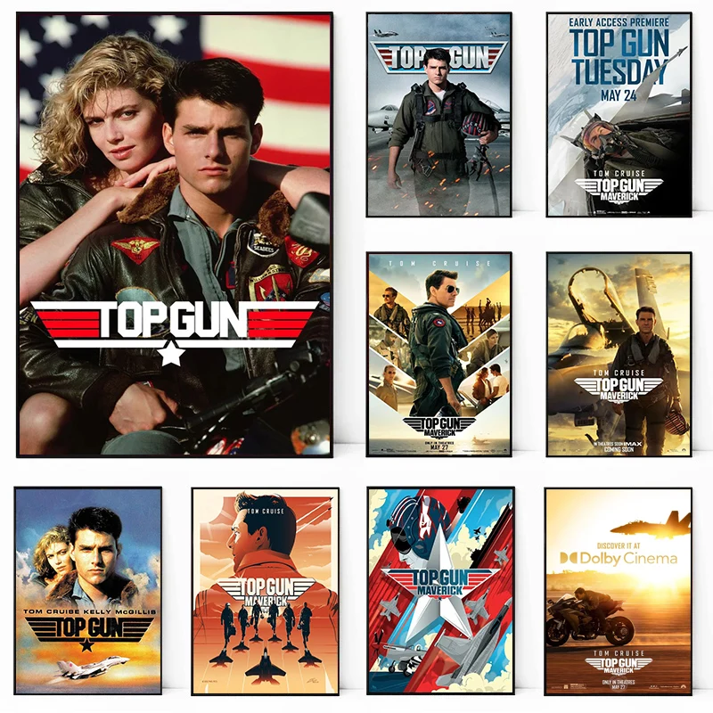 

Top Gun Maverick 2022 Movie Retro Poster American Action Film Canvas Painting Wall Art Picture Prints for Living Room Home Decor