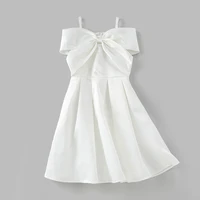 baby girl dress fashion shoulderless birthday princess dresses 2022 new white kids solid sling gowns 2 6 years children clothing