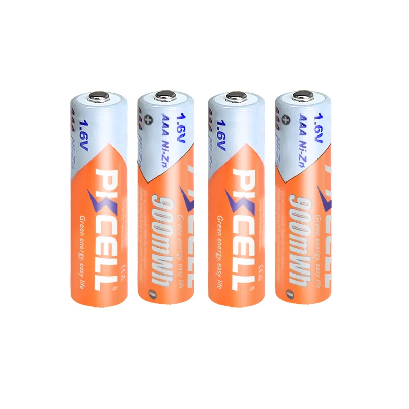 

4PCS PKCELL AAA Rechargeable battery 1.6V 900mWh NI-ZN AAA Batteries 3A For Remote Control Radio Flashlight LED MP3