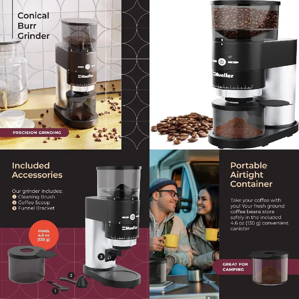 

"Innovative Professional Series Conical Burr Grinder with Detachable PowderBlock Grinding Chamber & Hardened Gears for Easy Clea