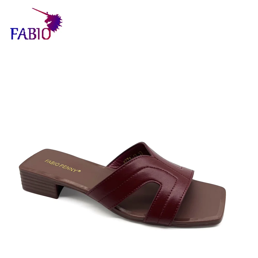 Летние тапочки с дышащим носком Мягкие Шлепанцы на низком каблуке женская обувь