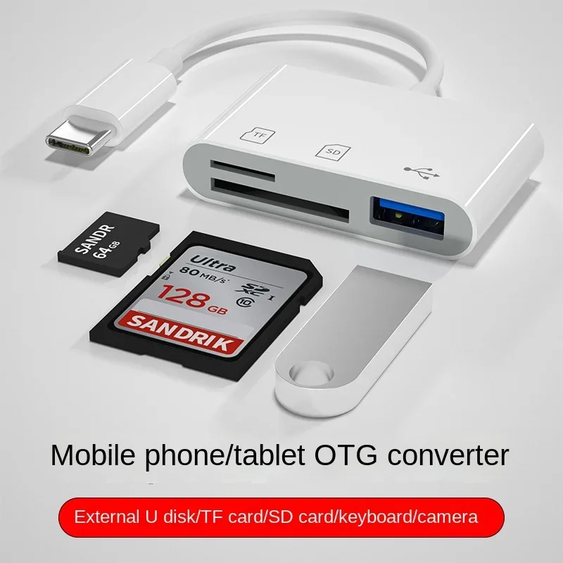 Многопортовый конвертер-концентратор 3 в 1 адаптер Type-c/Lightning USB A OTG устройство