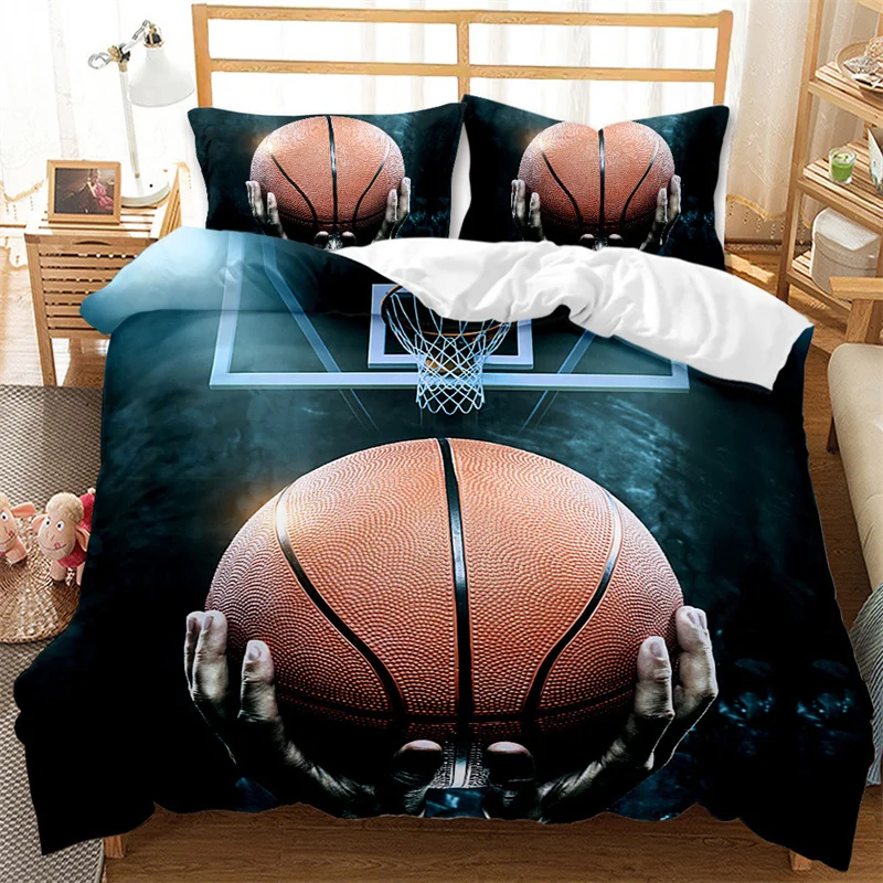 

Boys Basketball Duvet Cover Basketball Player Queen Bedding Set Microfiber Competitive Sports Game Comforter Cover For Kids Teen