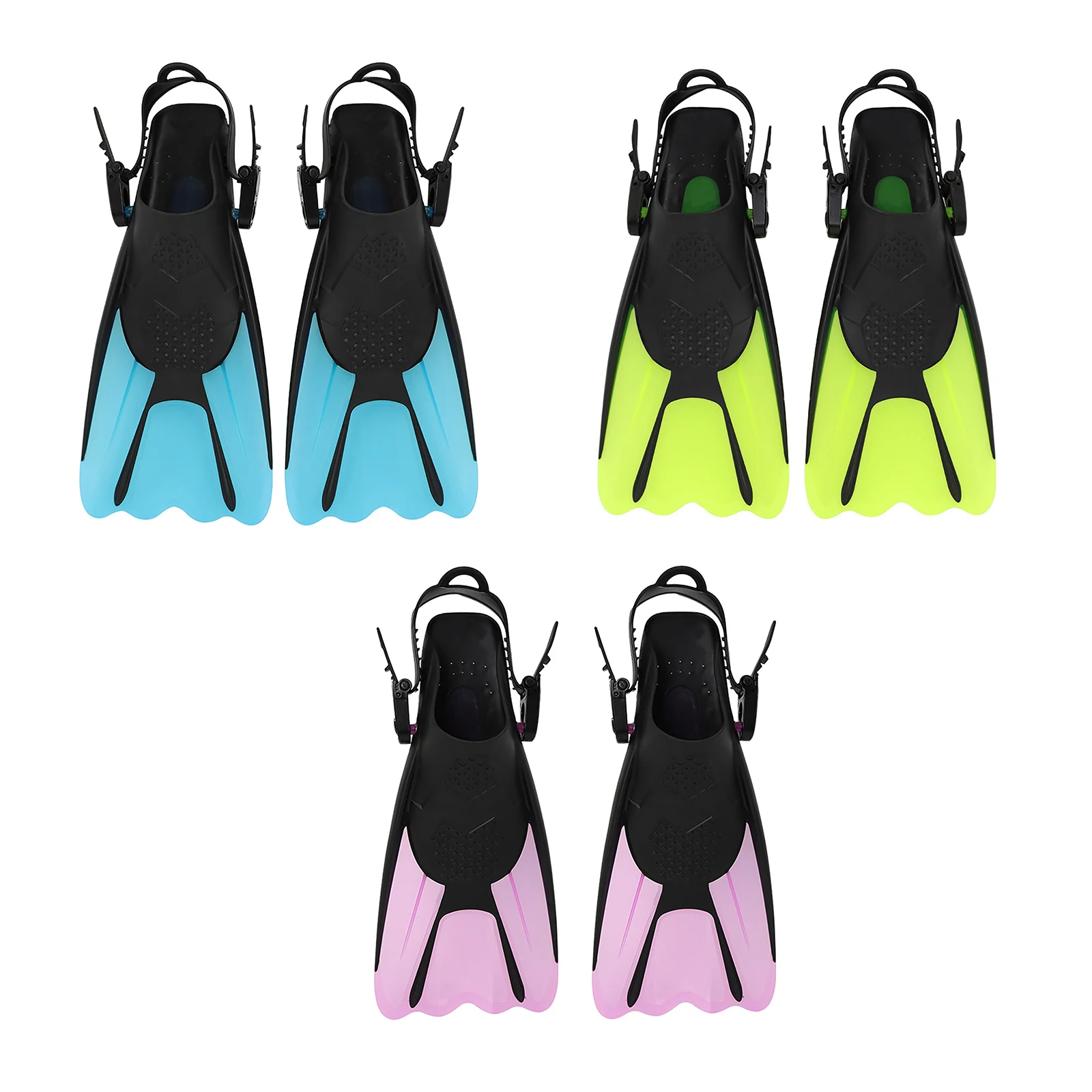 

Diving Training Fins Adjustable Straps Portable Short Frog Shoes Drainage Water Swimming Fins for Swimming