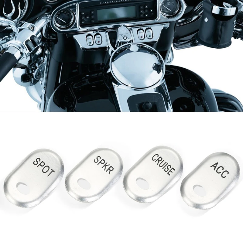 

4pcs Chrome Brushed Rocker Switch Cover For Harley Electra Glide FLHTCUSE 2006
