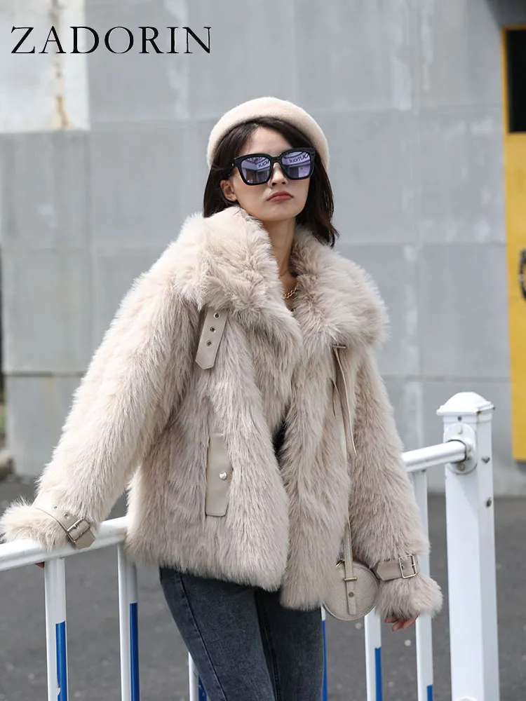 ZADORIN NEW Fashion Winter Oversized Bomber Jacket Women Fluffy Thick Warm Long Sleeve Faux Fur Coat Female Faux Fur Jacket 2022