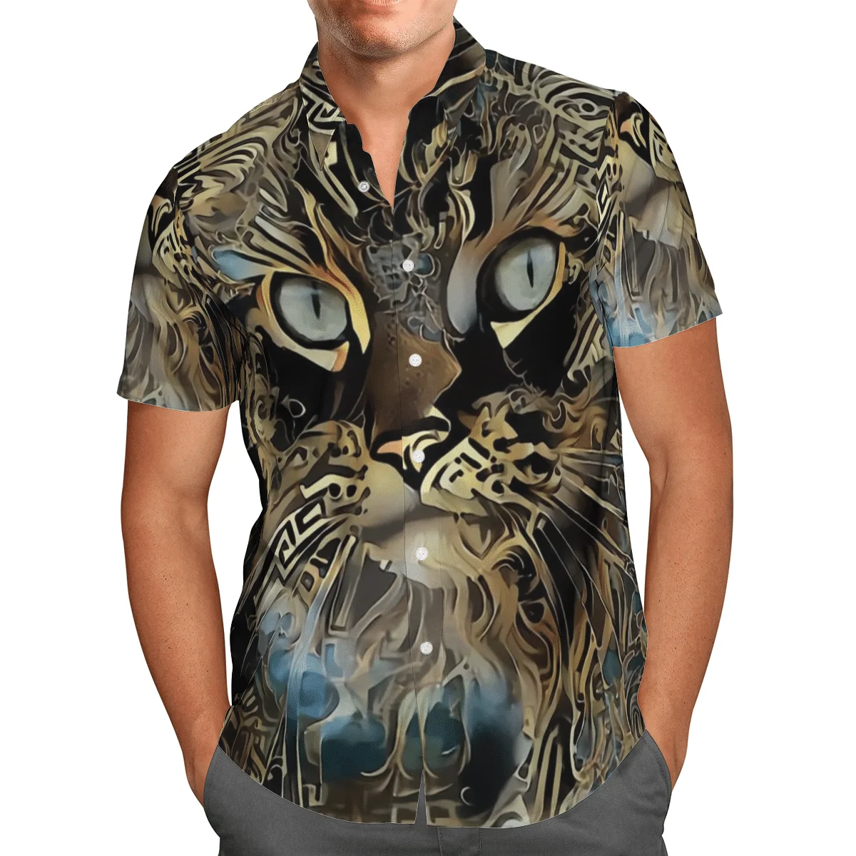 Hawaiian Shirt Button shirts Summer Holiday Casual Beach Animal Short-sleeve 3D Printed 2022 Fashion Mens Hip Hop Lapel US Size
