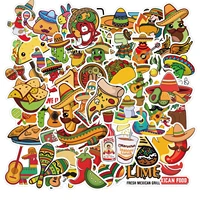 1050pcs mexican style food graffiti waterproof sticker suitcase notebook refrigerator stationery box watercuphelmetwholesale
