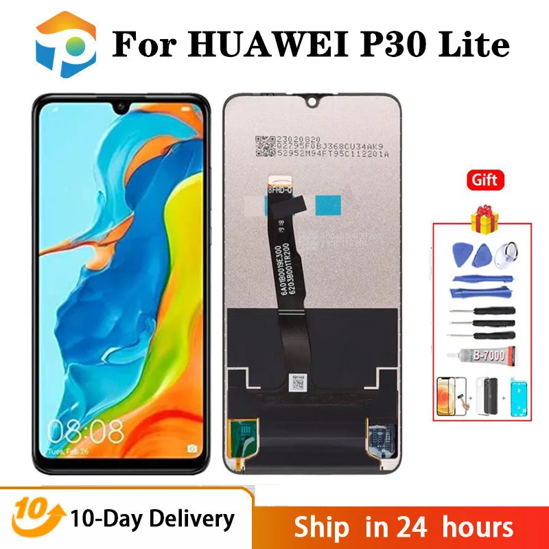 

ЖК-экран совместимый с Huawei P30 lite, ЖК-дисплей с сенсорным экраном в сборе, MAR-LX1M MAR-AL00 MAR-TL00 6,15"