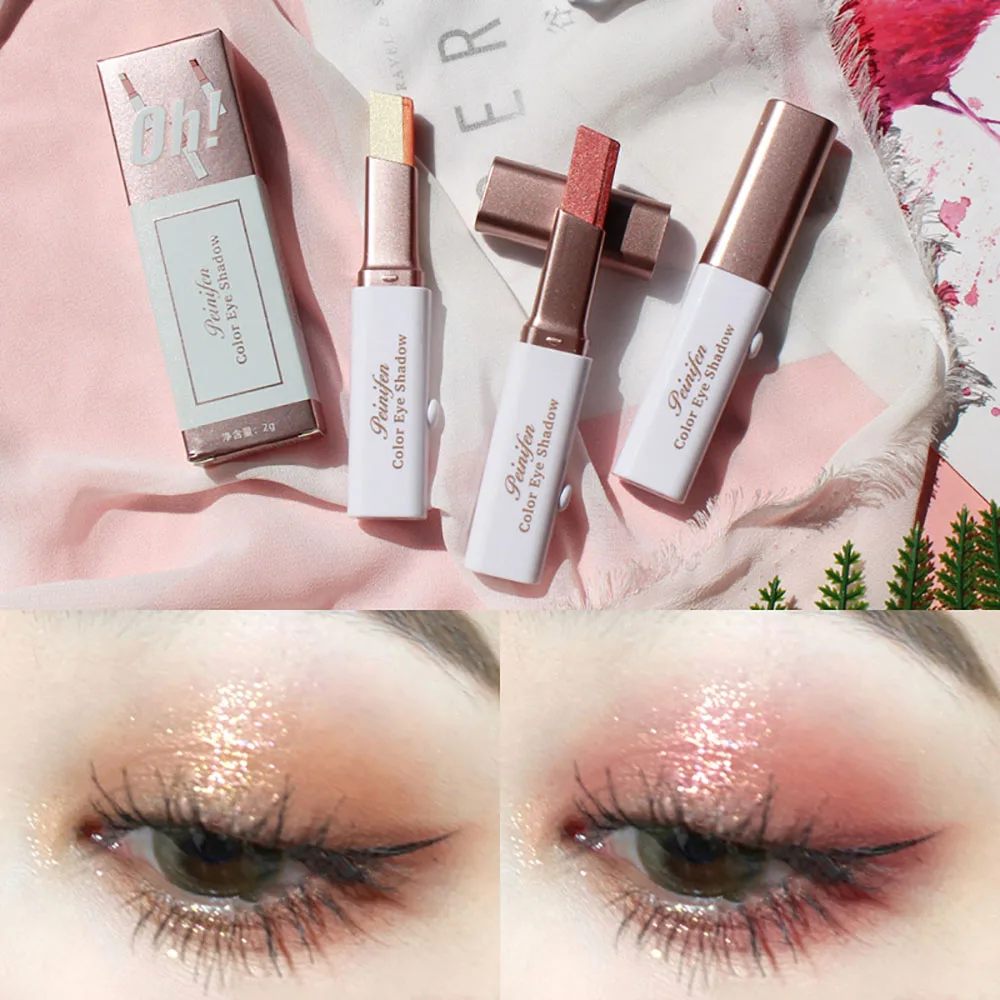 

Korean Makeup Double Color Eye shadow Gradient Stereo Eyeshadow Makeup Waterproof Bicolor Shimmer Cosmetics Beauty Makeup Tool