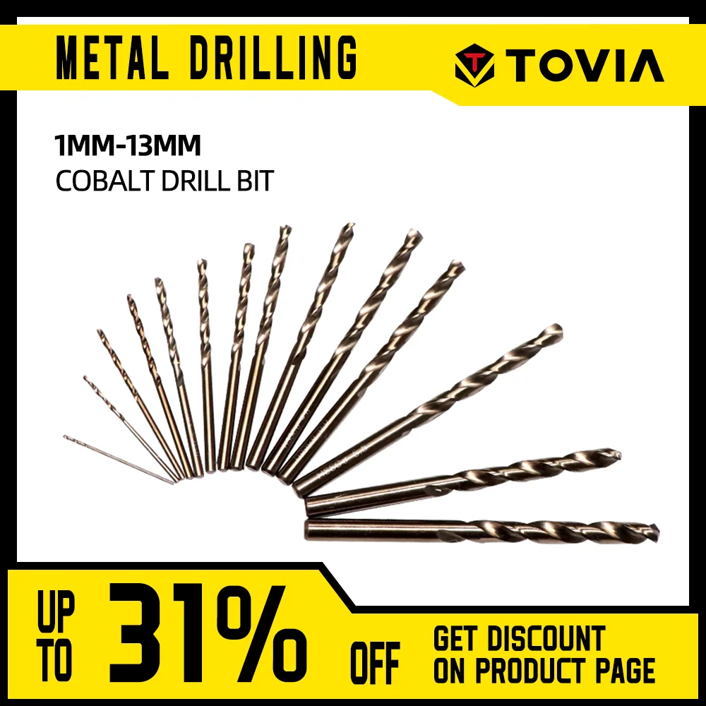 

TOVIA 1.0-13mm High Speed Steel Cobalt Drill Bit M35 Stainless Steel Drill Hole For Wood Metal Twist Drill Bit Set