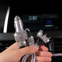 USB Cable For iPhone Diamond Crystal Car Fast Charging Cable For Android Micro Type Type-c Mobile Phone Charger Wire