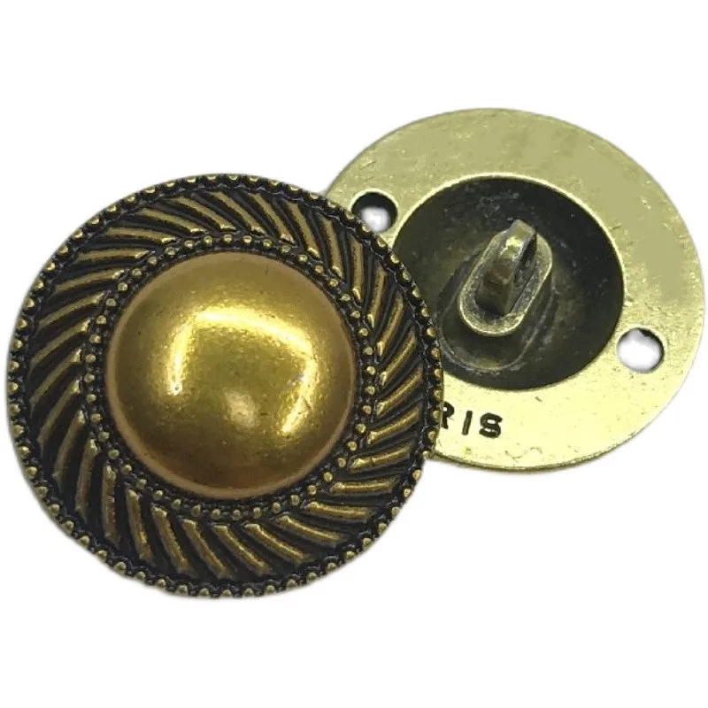 

Винтажный золотистый вязаный свитер, кардиган, шерстяное пальто с металлическими пуговицами, 20/24 мм