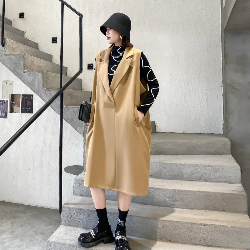 

Женский жилет без рукавов в Корейском стиле SuperAen, осенне-зимний Свободный жилет 2022