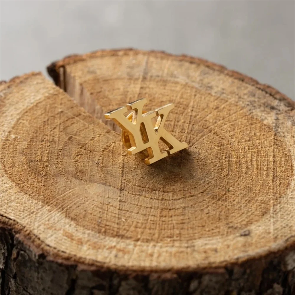 

Personalized Custom Name Initials Stainless Steel Brooch for Men Boyfriend Suit Shirt Letters Pin Badges Groom Jewelry Gifts