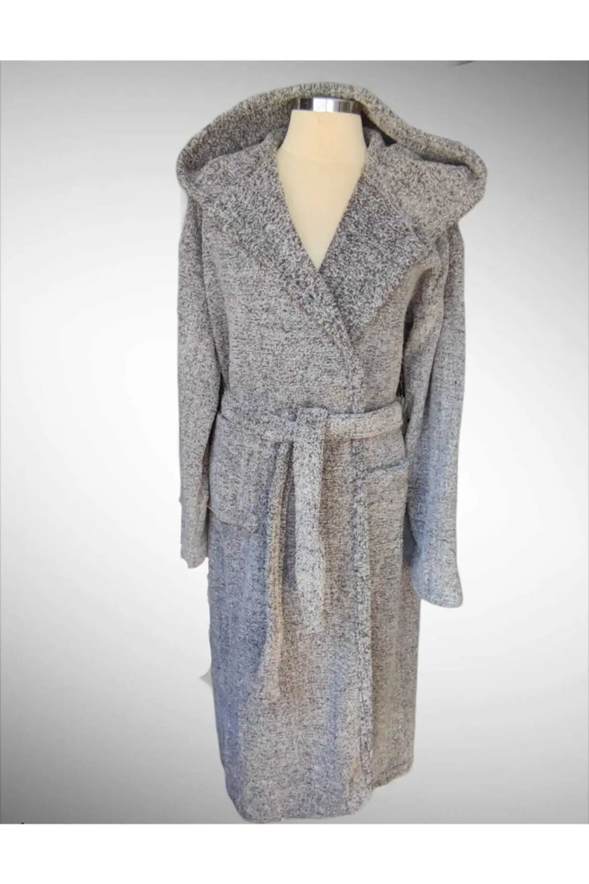 

Dressing Gown Unisex Gray Welsoft Fashion Robe Robe Sexy Peignoir Kimono Bride Sleepwear Night Gown