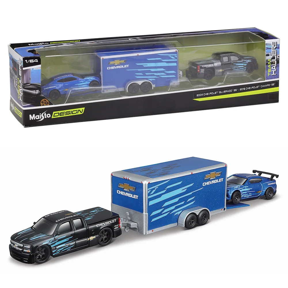 

12pcs/lot Wholesale MAISTO 1/64 Scale 1979 Chevy K5 Blazer/1968 Camaro Z28 Transport Set Diecast Metal Car Model Toy