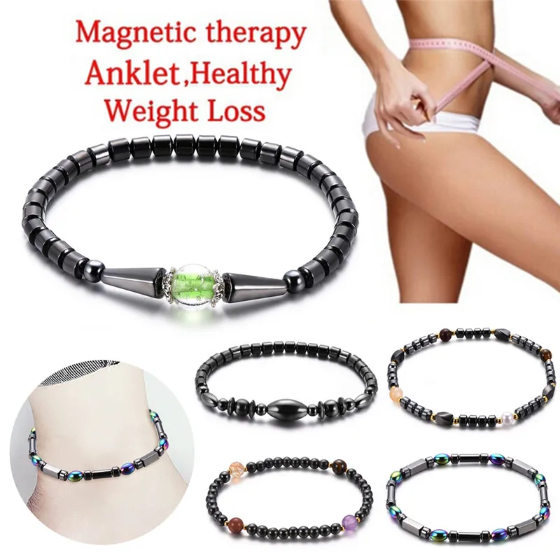 

Magnetic Therapy Bracelet Anklet Weight Loss Product Slimming Health Care Jewelry Weight Loss Magnet Anklet Colorful Stone