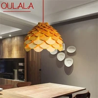 oulala luxury chandelier wood color modern led lighting creative decorative fixtures for home living dining room bedroom