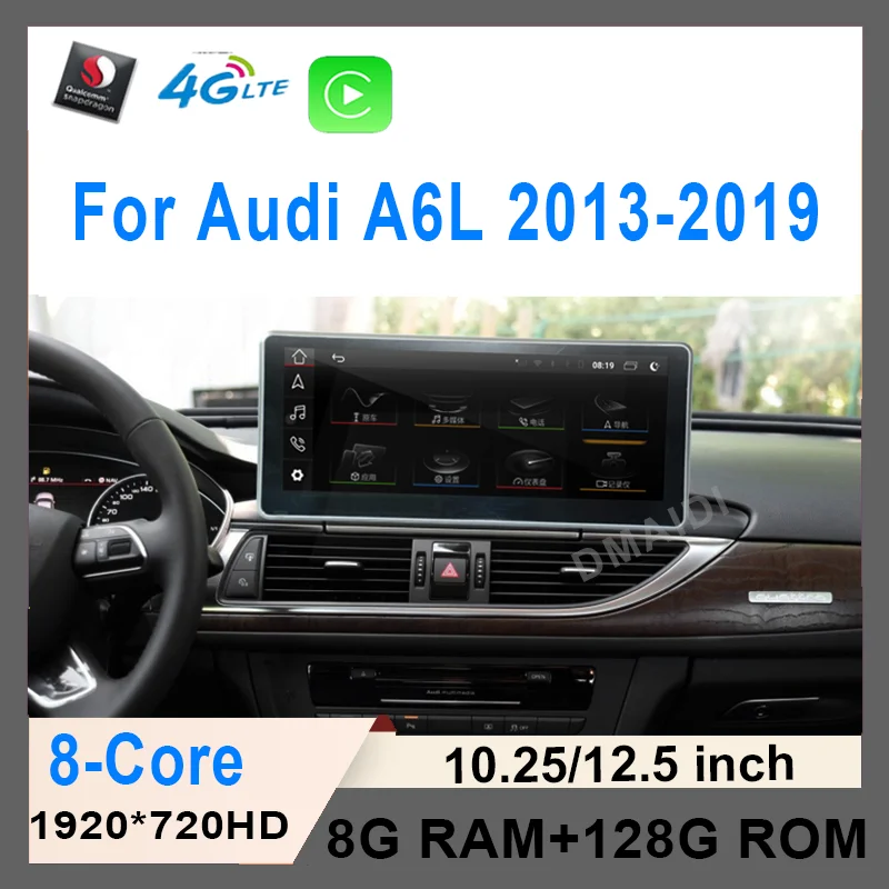 

For Audi A6 A6L A7 2013-2019 12.5" Snapdragon Android 11 8+128G Car Multimedia Player GPS Navigation Radio CarPlay Video Stereo