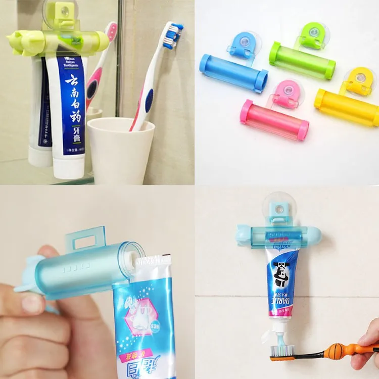 

1Pcs New Easy Squeezer Toothpaste Roller Tube Rack Dispenser Rolling Holder Easy Squeeze Paste Dispenser Roll Holder Hanging