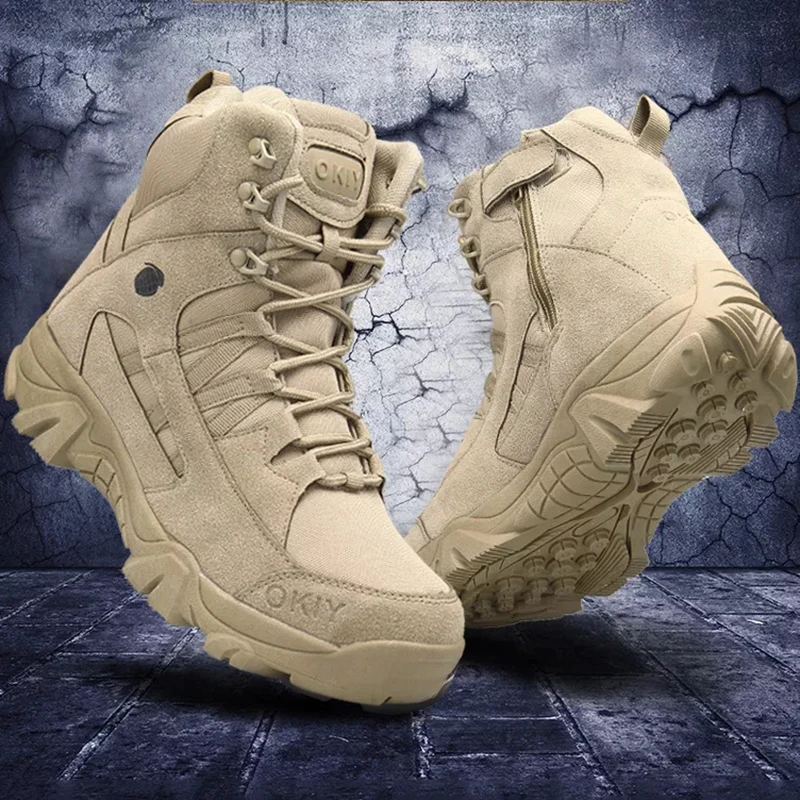 Military Ankle Boots Men Outdoor Genuine Leather Tactical Combat Man Boots Army Retro Winter Men Ankle Leather Boots
